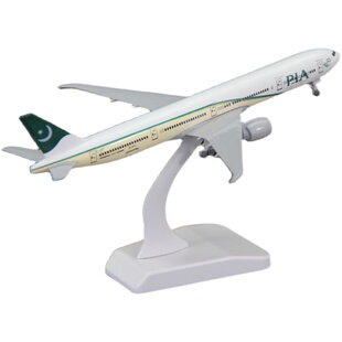 300ER巴基斯坦航空客机摆件带轮1：400合金航模 飞机模型波音B777