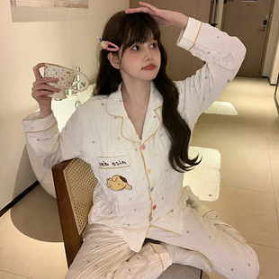 云朵棉睡衣女款爆款2026新款春秋夏季长袖长裤薄款宽松家居服套装