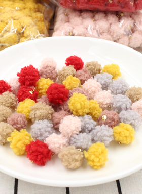 diy耳环发圈手工饰品毛球