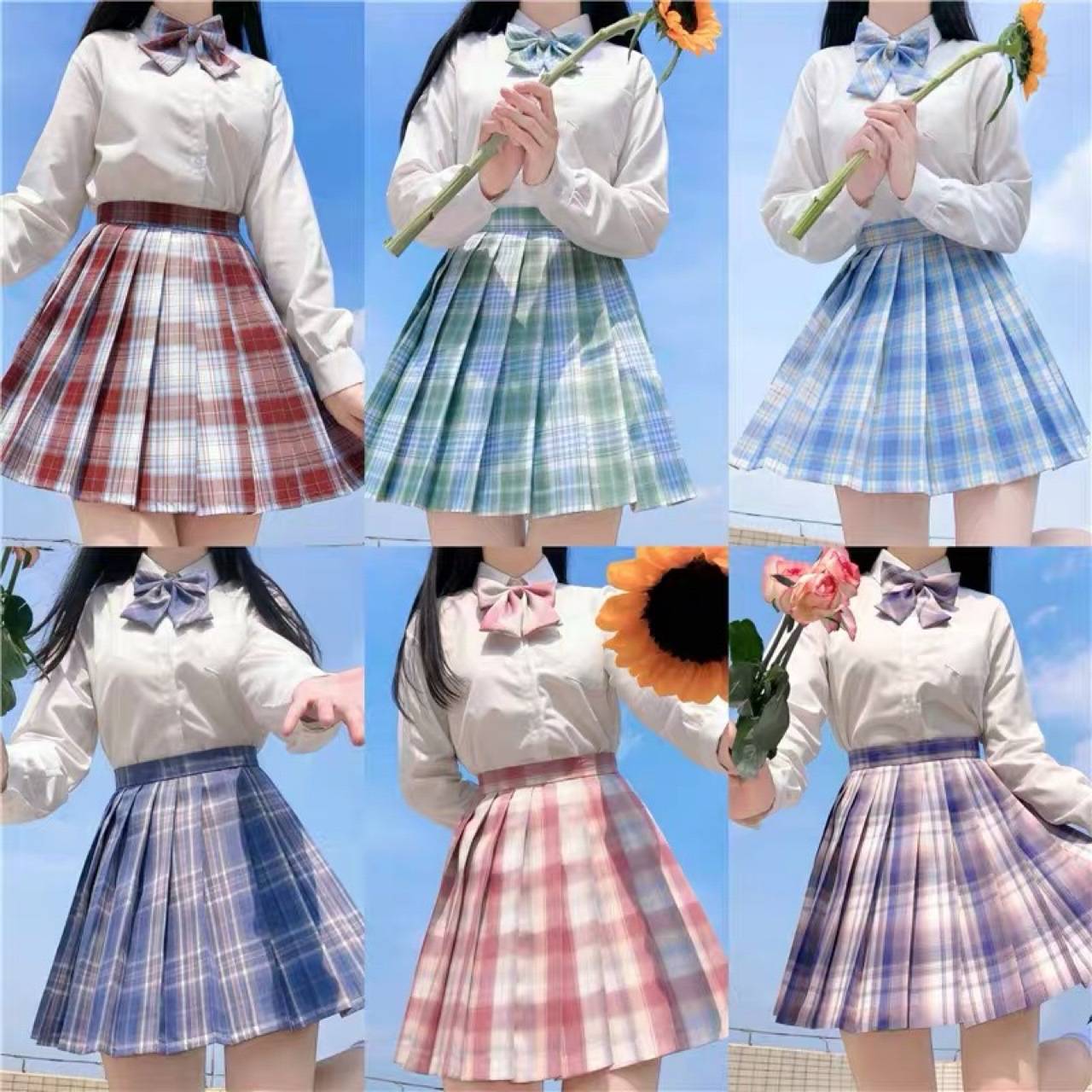 jk制服裙正版原创秋冬百褶短裙全套半身裙学院风学生套装格裙女夏