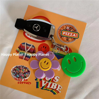 韩国ins甜酷钥匙扣创意可爱笑脸汽车钥匙链AirPods耳机套挂件包饰
