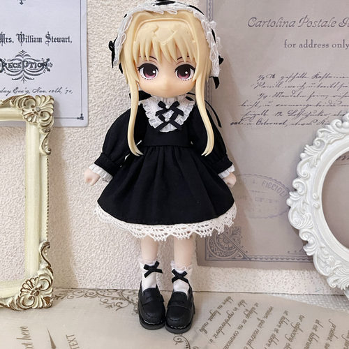 ob11 P9 阿巳2.0 欧式洋装双子装 黑、白连衣裙