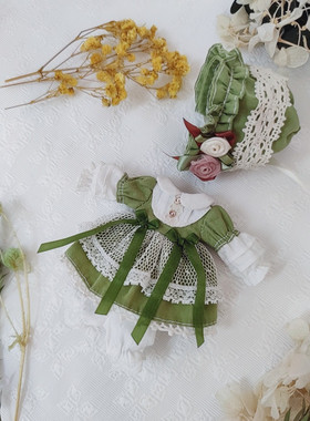 ob11娃衣ymy ddf molly 青草清 嫩绿色三件套连衣裙送短裤