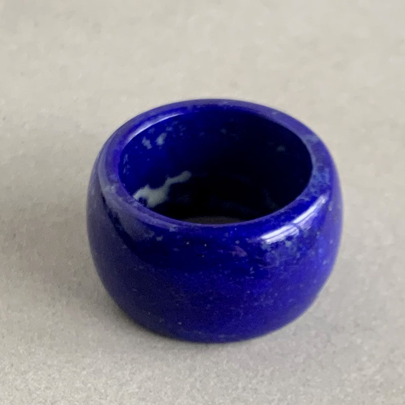 天然青金石板指艳蓝原色帝皇青戒指大班指坐禅修心实物男款指环