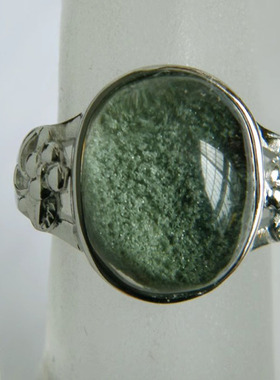 水玉冰魄196绿幽灵戒指聚宝盆