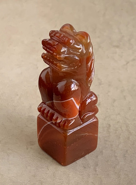 水玉冰魄天然玛瑙雕刻生肖印章 方章 闲章 书画章 私章 姓名章