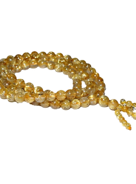 天然钛晶手链三圈水晶手串佛珠