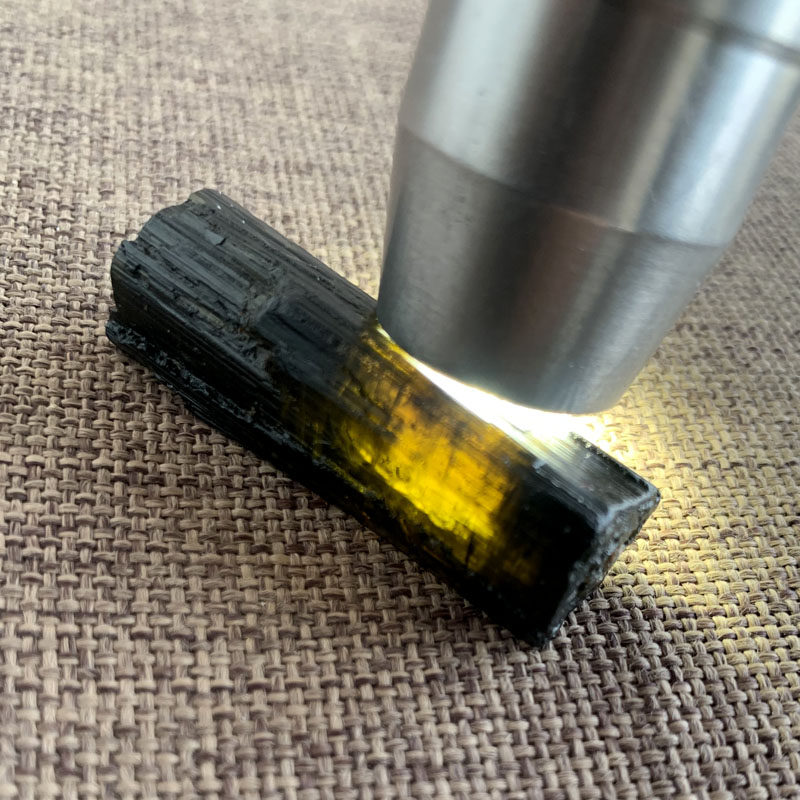 黑金碧玺吊坠绿碧玺晶柱挂件原石矿标毛衣链托玛琳电气石项坠