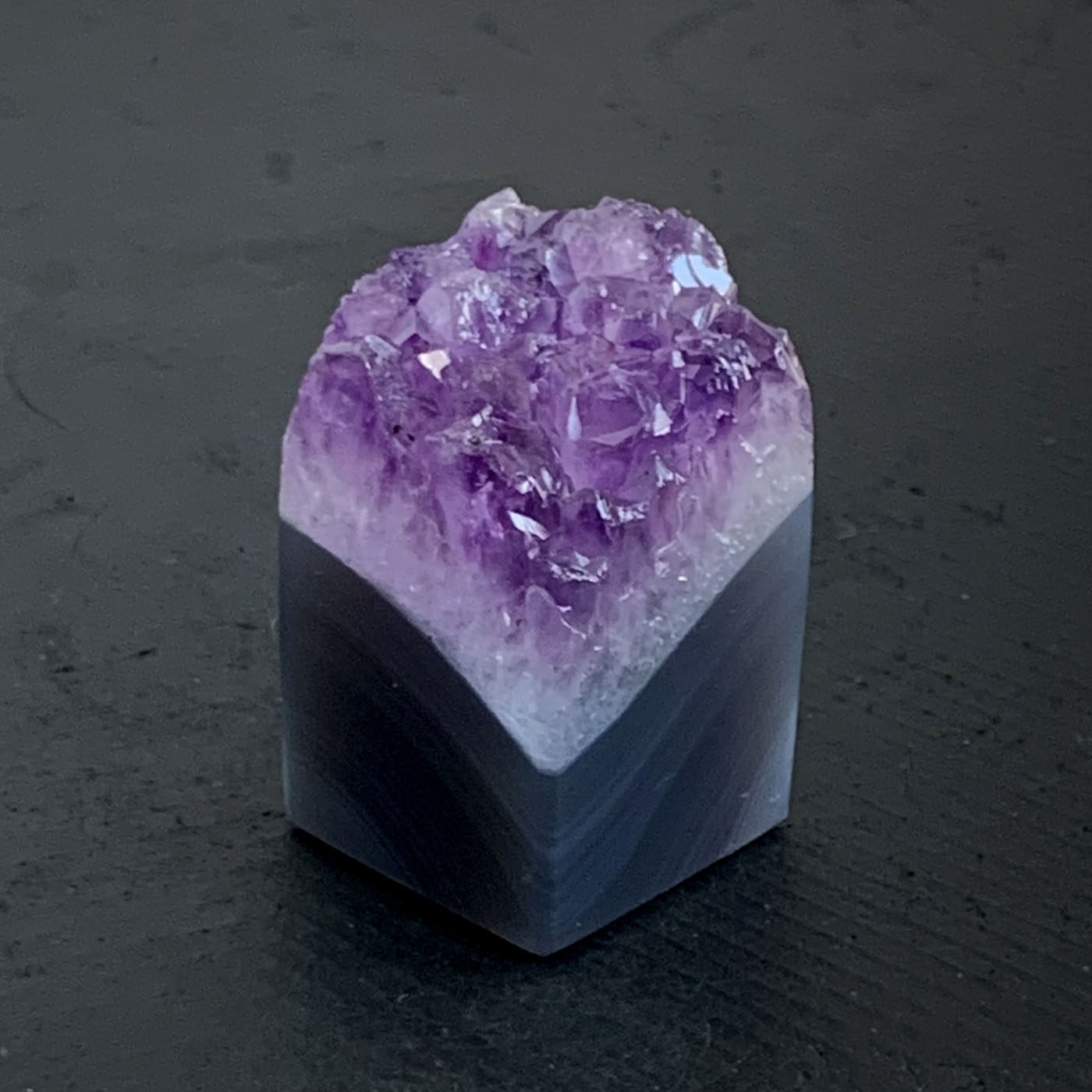 紫气东来天然紫水晶簇玛瑙印章方章闲章私章书画章  姓名章 包刻