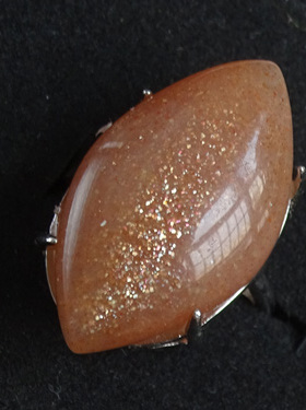 水玉冰魄天然太阳石戒指 真品太阳石指环指圈 女款男款一图一物