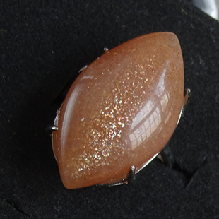 水玉冰魄天然太阳石戒指 真品太阳石指环指圈 女款男款一图一物