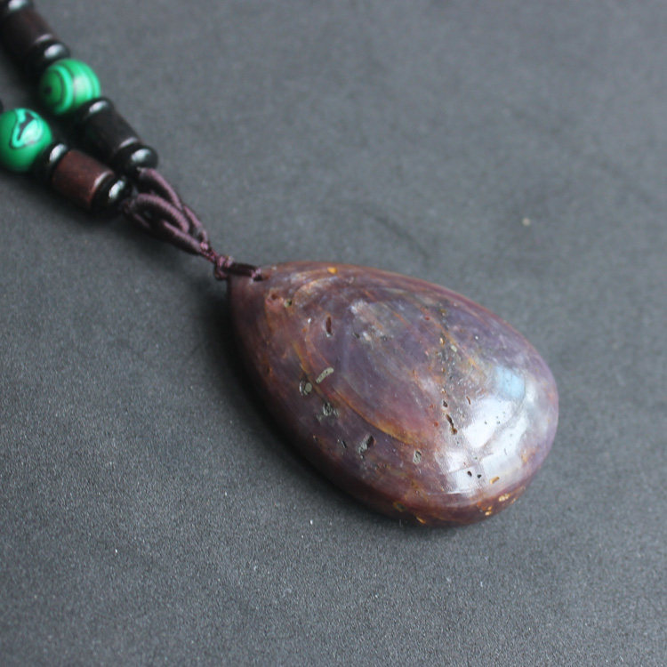 水玉冰魄天然红宝石吊坠  原石打磨吊坠  毛衣链 红刚玉项坠实物