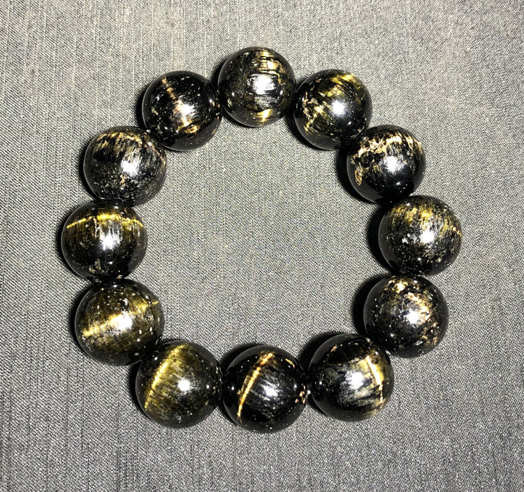 水玉冰魄天然猫眼绿碧玺手链绿猫眼黑碧玺电气石托玛琳手串男女款