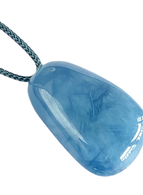 海蓝宝原石吊坠随形项坠充填