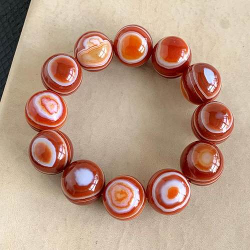 天眼红玛瑙手串天然缠丝玛瑙手链