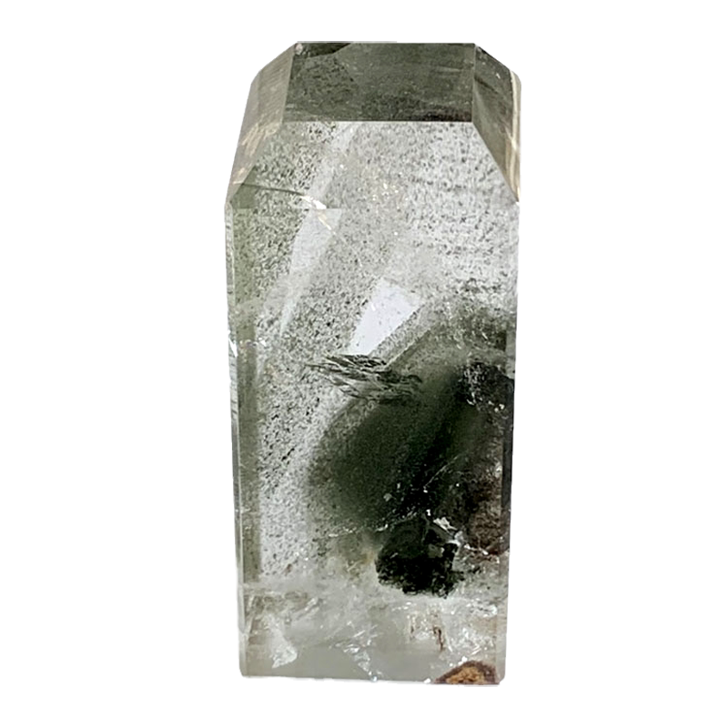 天然绿幽灵印章水晶方章