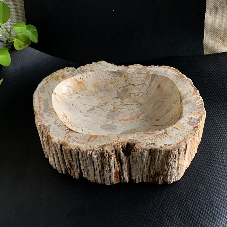 水玉冰魄天然树化石摆件硅化木原石原矿木化石 烟灰缸 盆景 花盆