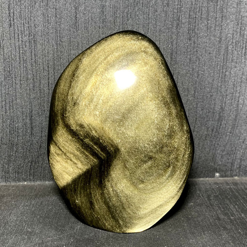 水玉冰魄天然金曜石原石摆件大块黑曜石打磨抛光家居办公店铺优质