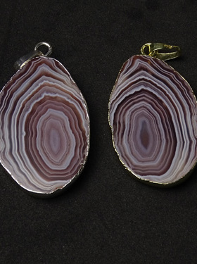 天然缠丝玛瑙情侣纹理吊坠