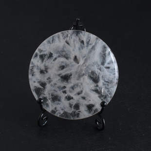 水玉冰魄天然白水晶茶杯垫冰花水晶圆片大圆牌把玩把件摆件实物盘