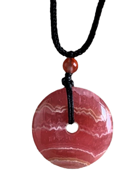 天然红纹石平安扣吊坠