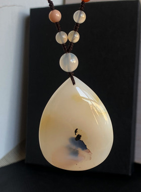 天然水草玛瑙吊坠海洋玉髓毛衣链