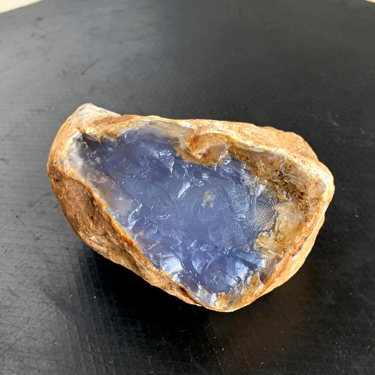 水玉冰魄天然蓝玉髓原石毛料 摆件 雕刻料原矿蓝玉髓原石把玩