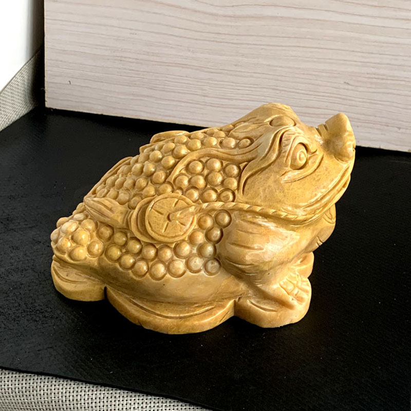 天然黄金石金蟾摆件三脚蟾三足金蟾家居店铺腰缠万贯蟾宫折桂实物