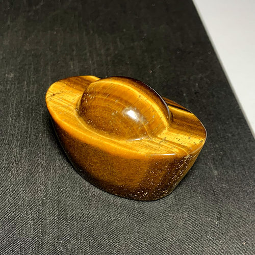 天然虎睛石元宝把玩黄虎石
