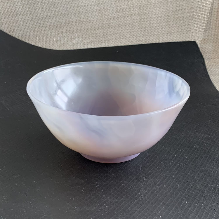 水玉冰魄巴西圆形玛瑙碗摆件原石皮玉髓烟灰缸聚宝盆笔洗吃饭喝汤