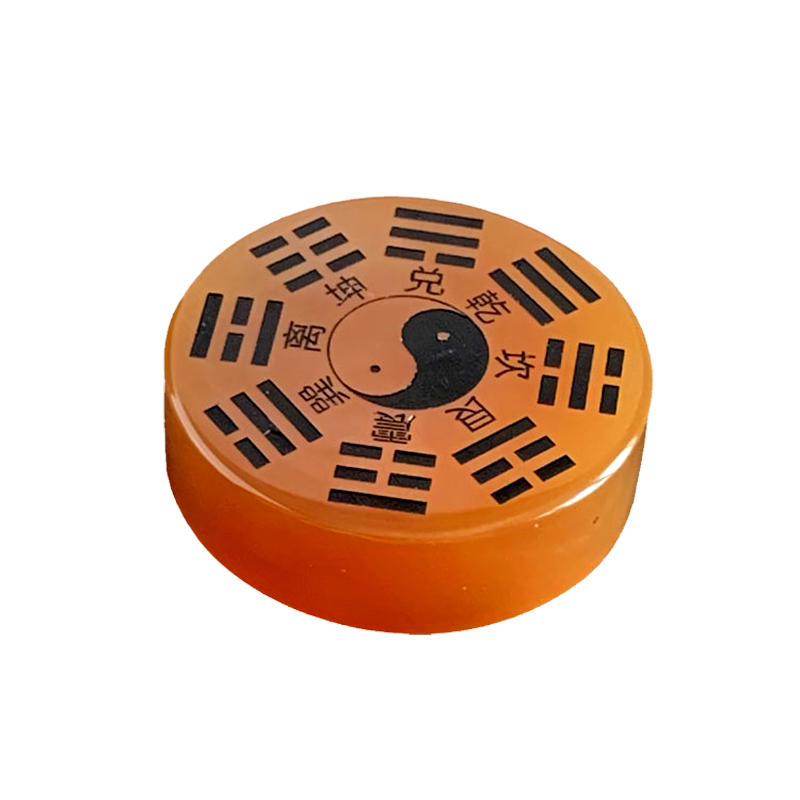 天然红玛瑙八卦把玩圆牌