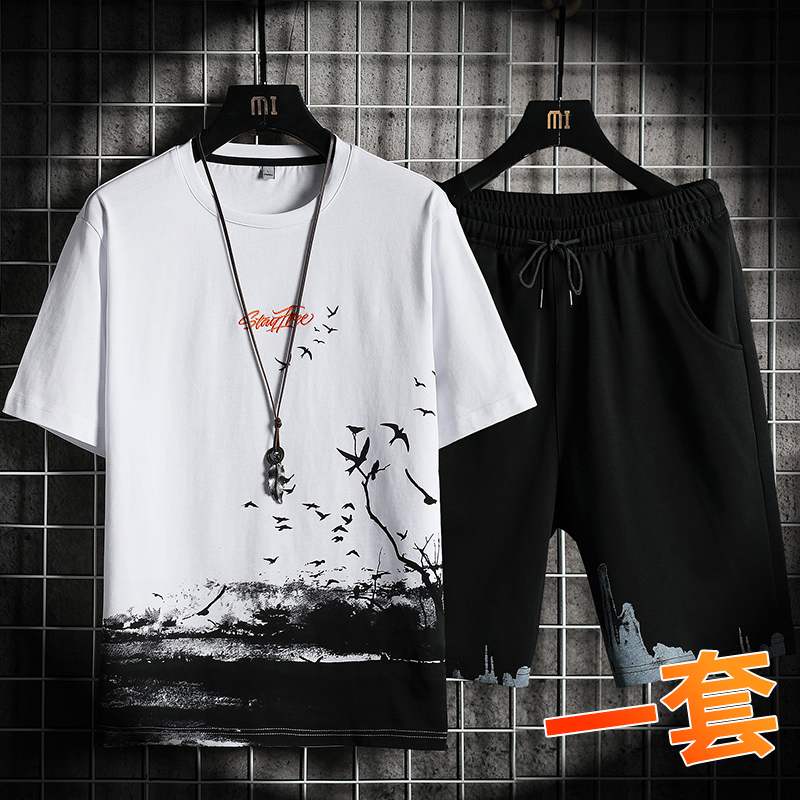 夏季运动宽松冰丝裤包邮套装