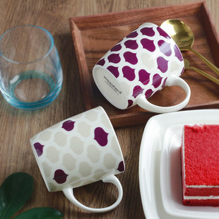 包邮骨瓷创意情侣马克杯350ml咖啡杯水杯对杯出口欧洲彩绘陶瓷杯