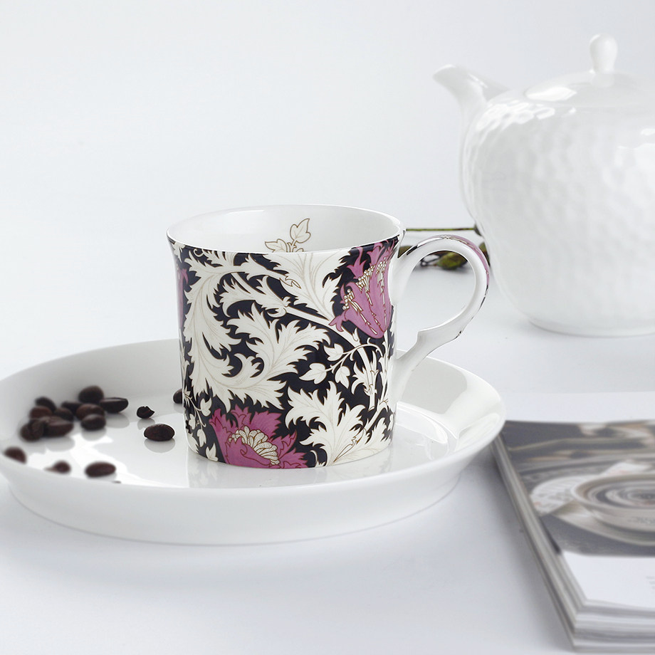 威廉莫里斯英式古典咖啡杯骨瓷马克杯欧式下午茶杯家用复古风杯子