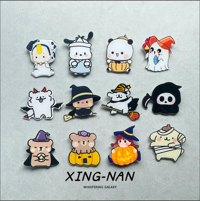 卡通魔法线条小狗创意胸针别针个性百搭书包装饰礼物背包饰品