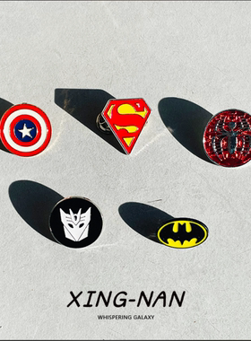 超级英雄标志胸针蜘蛛侠美队超人变形金刚徽章金属衣服背包配饰男
