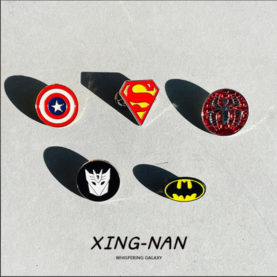 超级英雄标志胸针蜘蛛侠美队超人变形金刚徽章金属衣服背包配饰男