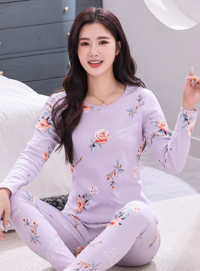 意大莱中老年人纯棉秋衣秋裤套装女士保暖内衣女妈妈冬季