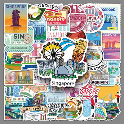 50张新加坡户外风景防水旅行贴纸