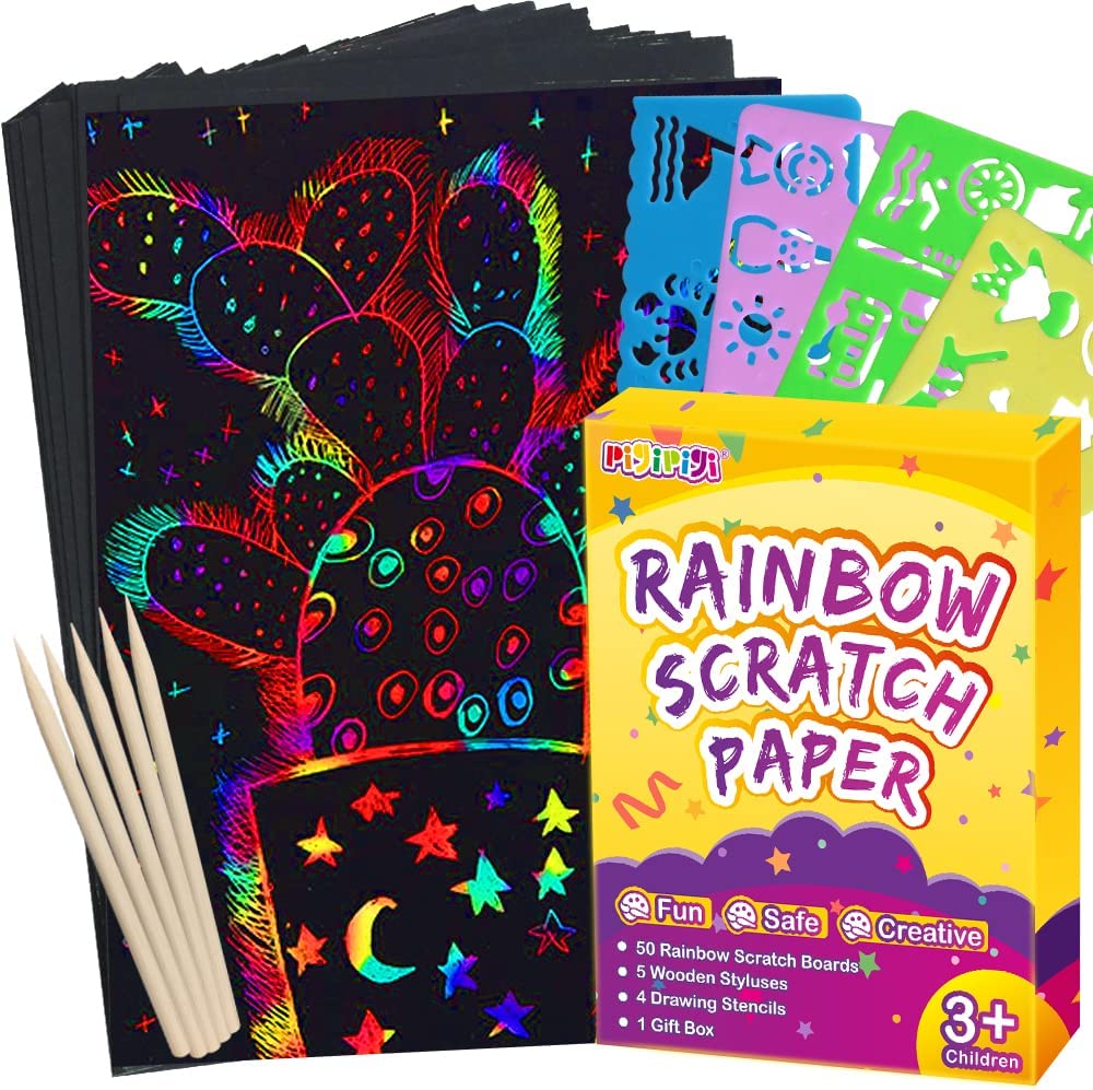 Magic Rainbow Scratch Paper Off Set 炫彩刮刮画儿童diy涂鸦本