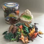 Bộ đồ chơi khủng long bằng nhựa Jurassic Tyrannosaurus Triceratops mô phỏng động vật tĩnh thùng khủng long T3031 - Đồ chơi gia đình
