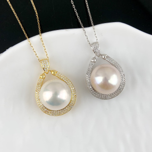 新款纯银吊坠 K金工艺（适配珍珠14-15mm）