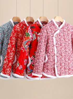 花棉袄女士2025年冬季新款盘扣棉衣中国风外套长袖棉服东北大花袄