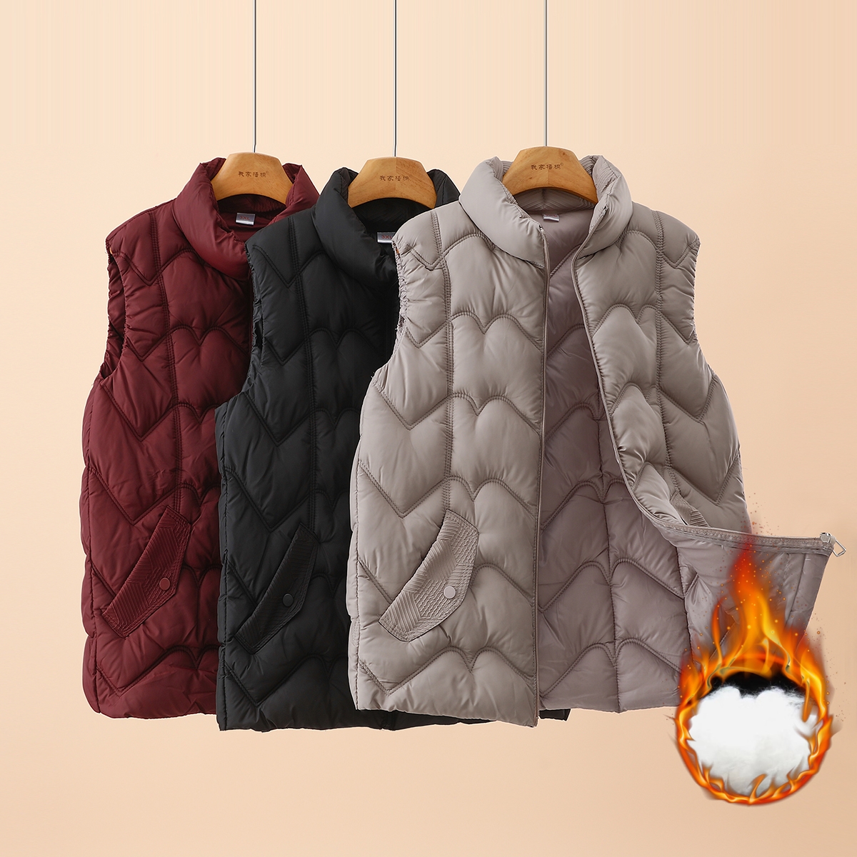 妈妈保暖背心马甲棉服