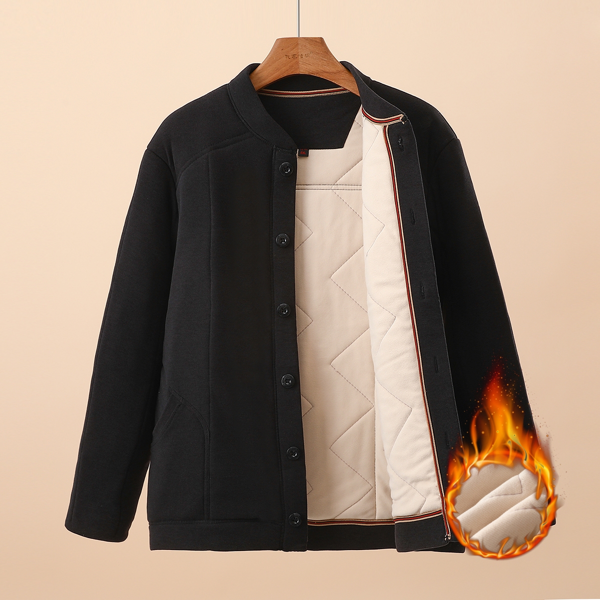 爸爸冬季加厚保暖棉袄