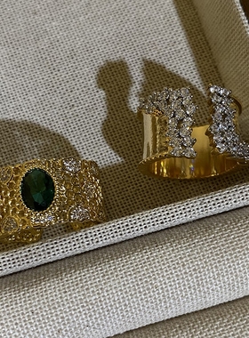 欧韩复古宫廷风镂空蕾丝戒指