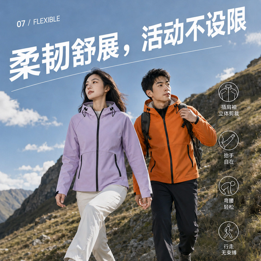 冲锋衣秋冬男女防风耐磨户外