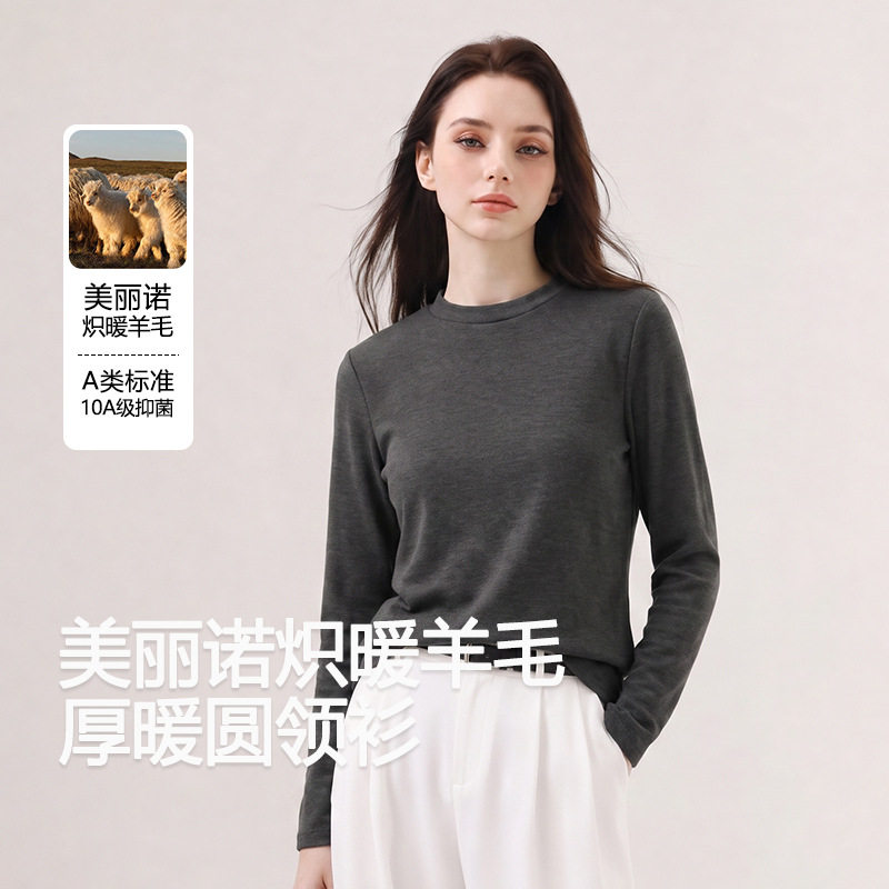 女款修身圆领基础针织上衣