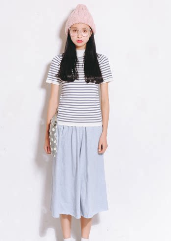 eal夏装大码纯色女士打底中长裙