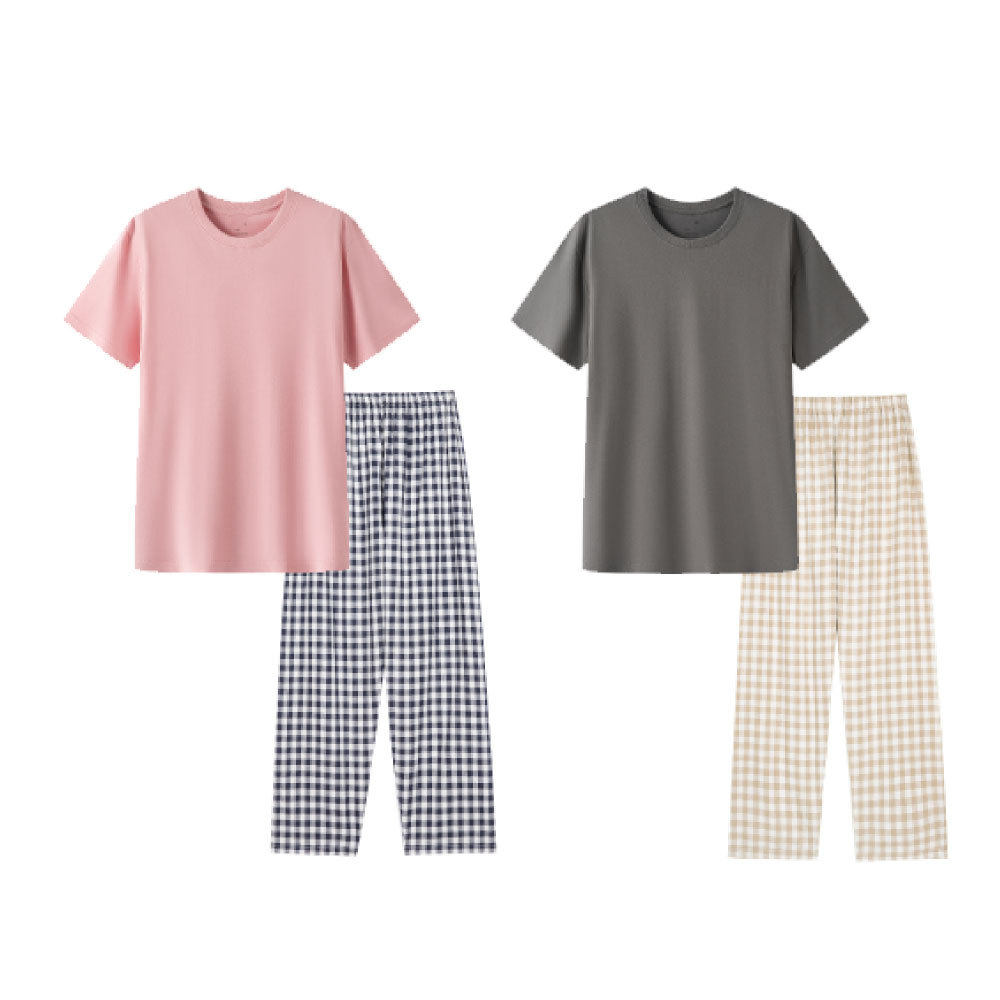 家居服套装天竺编织T恤上衣